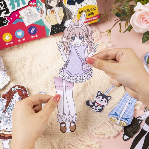 4种玩法】美少女换装贴纸diy玩具