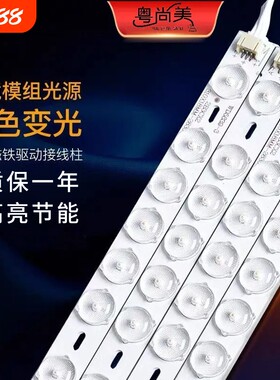 led灯条吸顶灯替换长条灯带灯珠贴片灯板客厅光源灯芯盘三色护眼