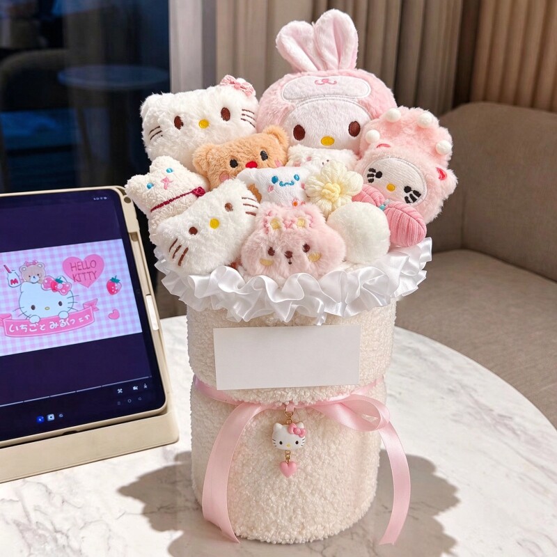 创意情人节礼品毛绒卡通公仔kt猫玩偶花束生日礼物送女友朋友闺蜜