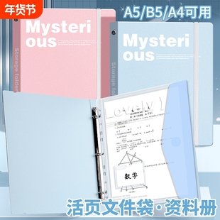 A4活页文件夹资料册插页透明b5试卷收纳检查收纳袋学习资料整理资料夹乐谱夹孕检a5翻页收集册文件袋加厚办公