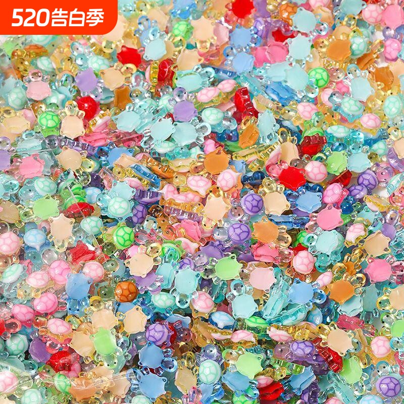 网红迷你小乌龟夜光小鼻嘎树脂水晶摆件发光mini海龟玩具奶油胶