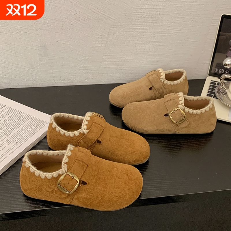 厚底内增高全包勃肯鞋女2025秋季新款乐福鞋博肯单鞋豆豆鞋百搭