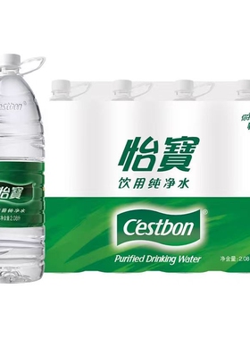 怡宝饮用纯净水家庭用水2.08L每箱8瓶包邮到家瓶装优质年货节