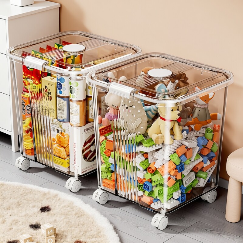 玩具收纳箱收纳神器整理神器儿童家用大容量高颜值全透可移动带轮