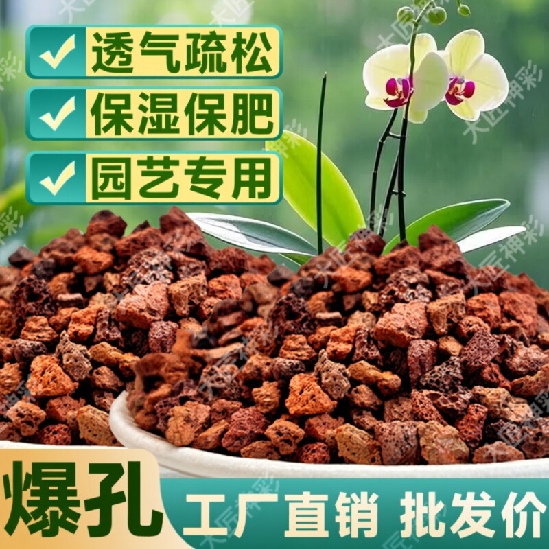 火山石小颗粒养花蝴蝶兰花专用多肉铺面石水培植物铺底鱼缸底砂石