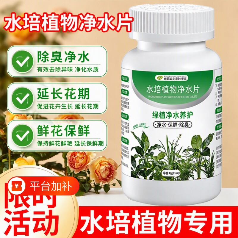 水培植物专用净水片黑水培绿植鲜花保鲜杀菌除臭营养液水养富贵竹