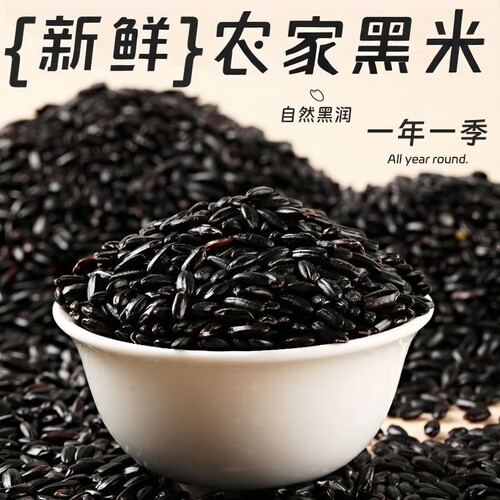 农家黑米糙米煮粥煮饭五谷杂粮粗粮无染色甜品自种糯米优质半斤