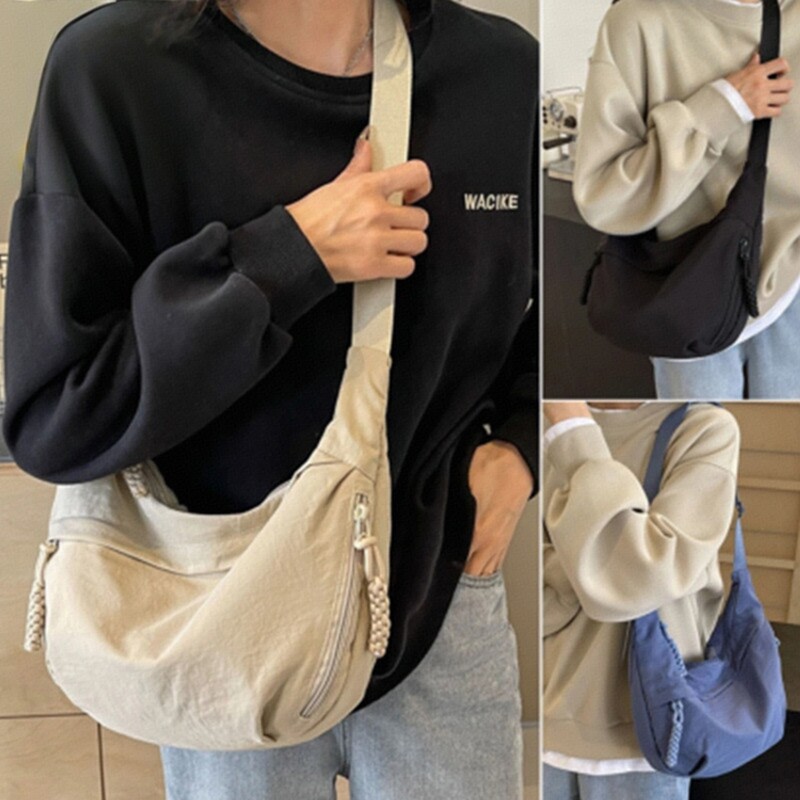 2025休闲轻便韩版夏季新款尼龙斜挎包女式大容量包包饺子包女包潮