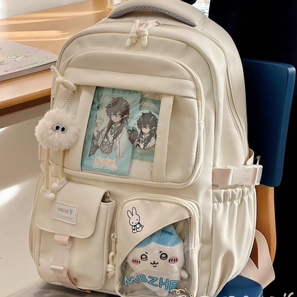 茶话会痛包双肩包女校园休闲大容量减负书包初中女生高中学生背包