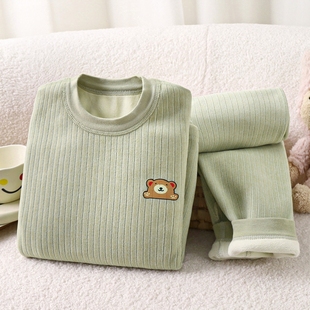 儿童男童保暖内衣套装加绒加厚纯棉秋衣秋裤宝宝女童秋冬季德绒