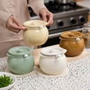 家用带盖耐高温陶瓷猪油罐厨房辣椒油罐油泼辣子专用调料盒带把手