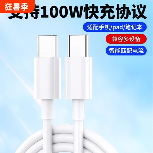 驯龙师 100W双头type-c数据线双向tpyec双pd快充ctoc适用小米华为荣耀tpc车载充电线器笔记本电脑typc公对公