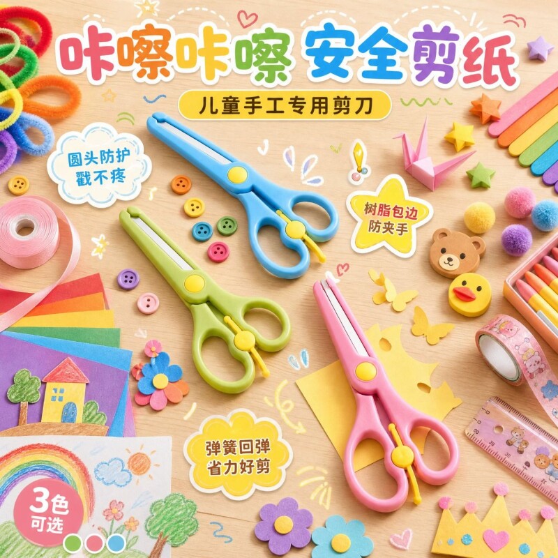 【树脂包边】儿童安全手工剪刀图片