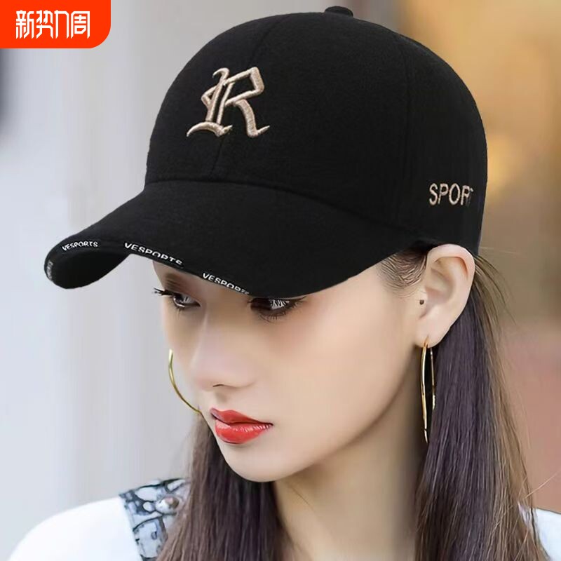 大头围棒球帽鸭舌帽子女2026新款显脸小帽檐夏季防晒帽黑色休闲