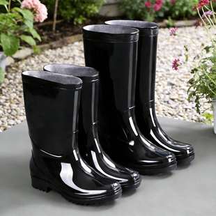 外贸劳保加厚男士雨鞋长筒防水工地防滑耐磨加绒保暖耐酸碱胶雨靴