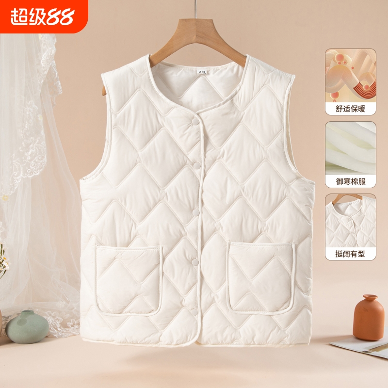 秋冬棉服棉袄马甲妈妈装女士内搭保暖背心可外穿打底保暖束腰马夹