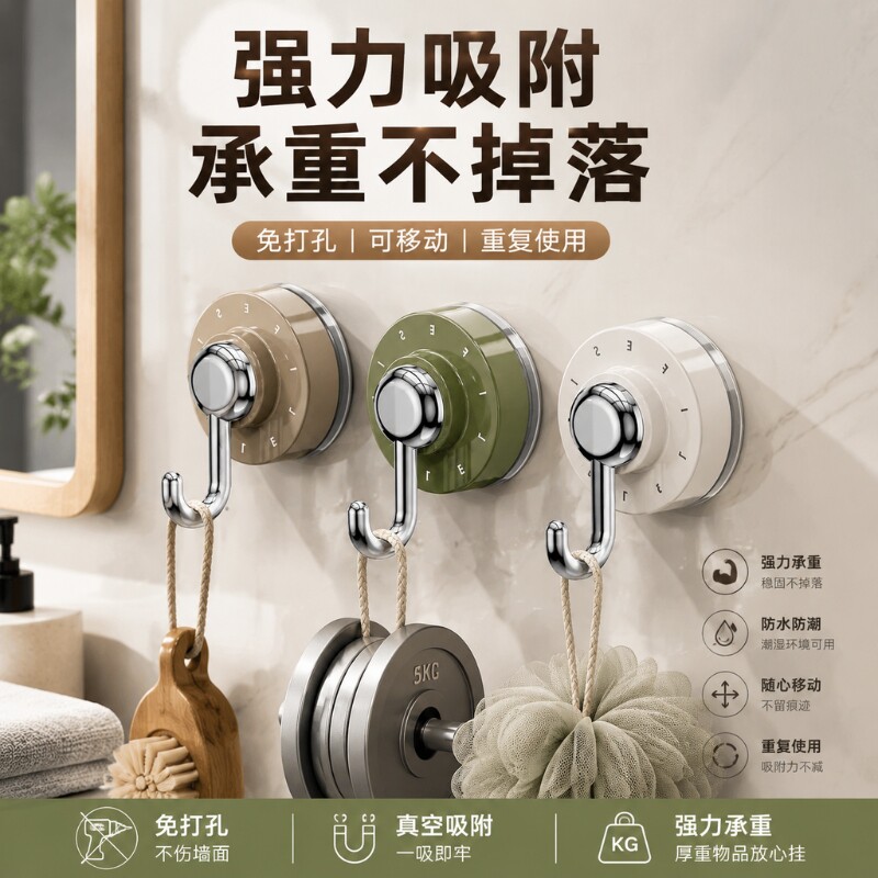 磁吸挂钩免打孔强力承重图片