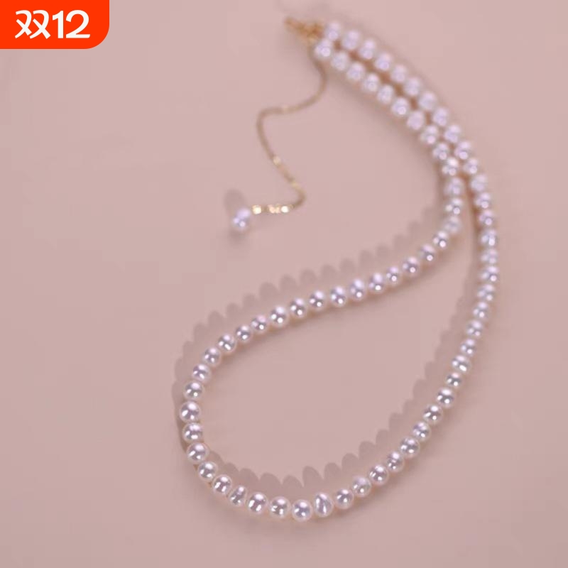 诸暨淡水无核珍珠项链爆款小米珠颈链轻奢气质女锁骨链黄金正圆