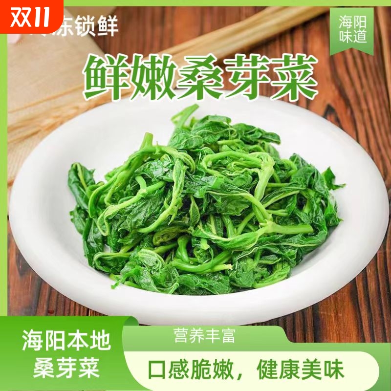 桑叶芽新鲜冷冻桑芽菜山东海阳凉拌嫩桑叶·尖包子饺子馅火锅配菜