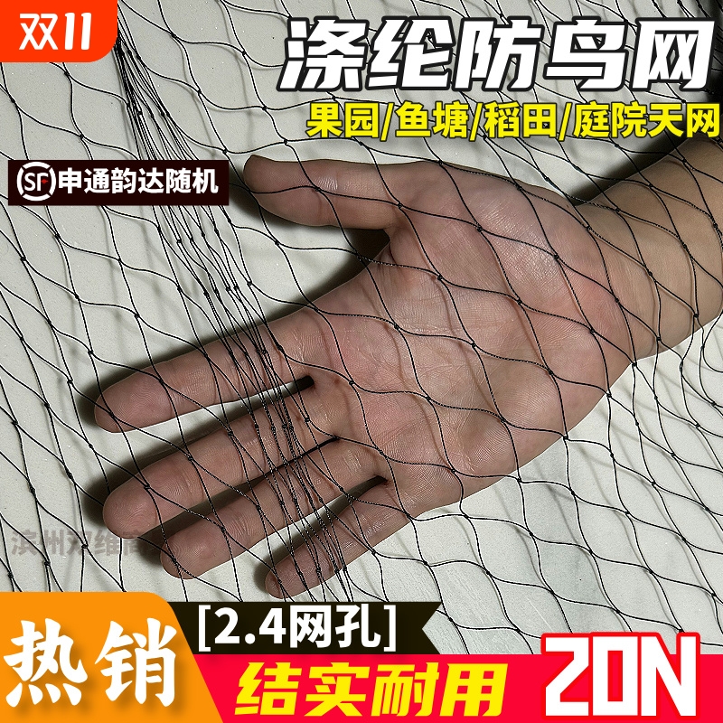 果树防护网高强涤纶合股防鸟网果园涤纶大棚防鸟天网户外鱼塘养殖