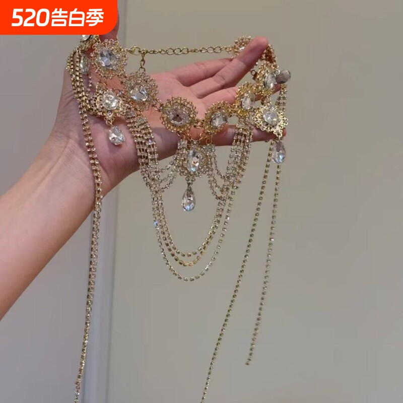 宫廷公主 欧美夸张满钻轻奢重工气质项链女 小众高级婚纱礼服配饰