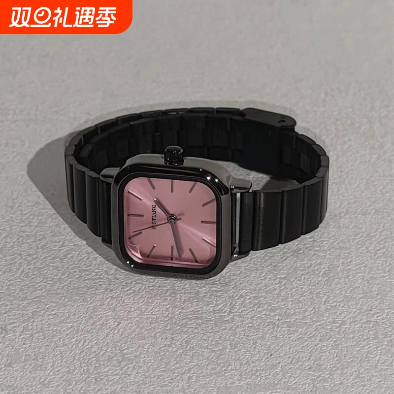 2024高中生方形手表初新款女士学生小表盘小众女女款防水简约腕表