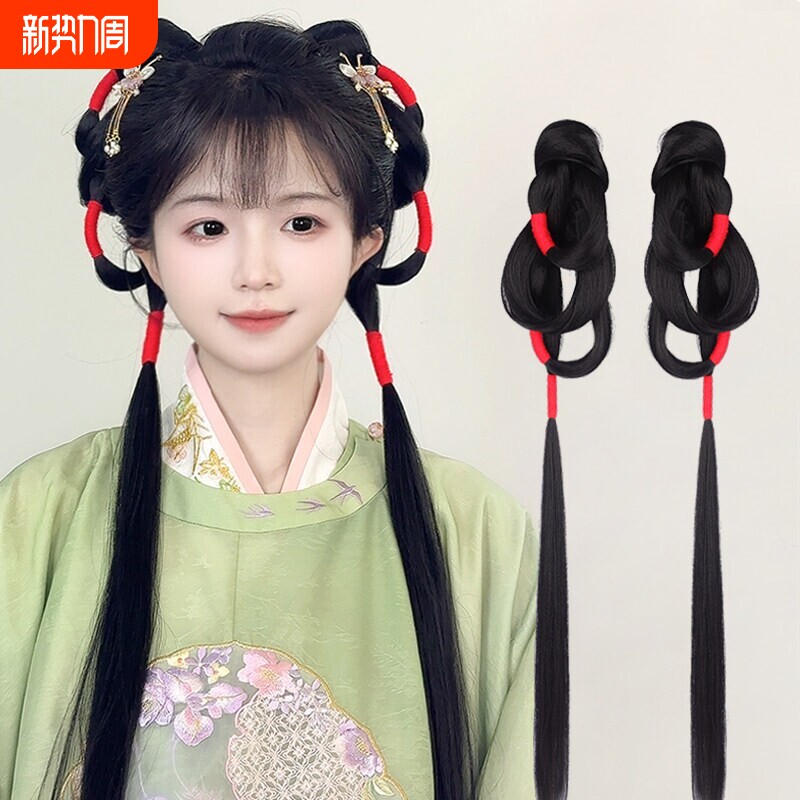古装汉服假发一体式全发丝盘发造型女明制百搭古风发髻头饰垫发包