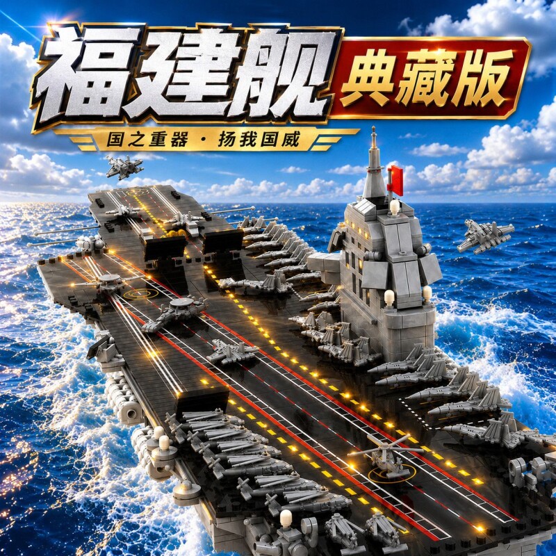 福建舰积木辽宁山东航母拼装益智玩具模型摆件大型高难度男孩礼物图片