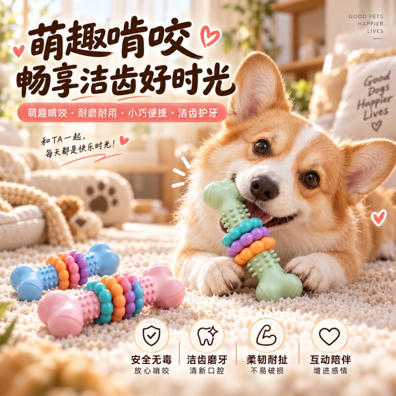 狗狗磨牙玩具拆家自嗨解闷益智洁齿玩具耐咬磨牙棒小中大型犬