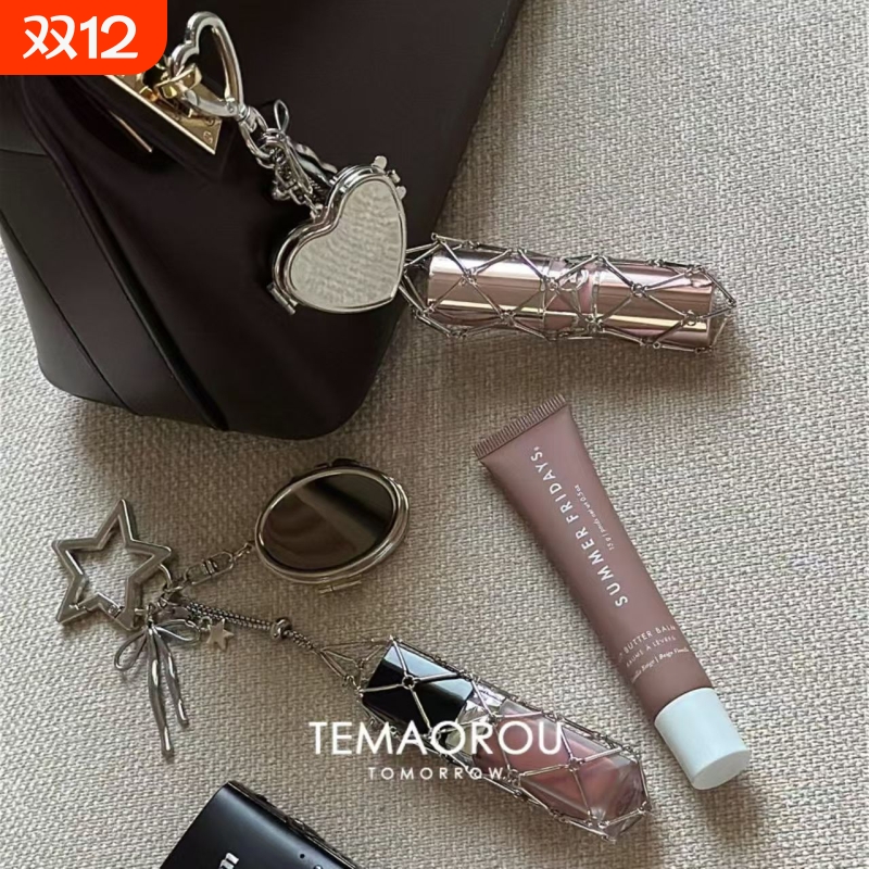 银网兜装护手霜口红链条包挂可抽拉独特包包挂链挂件diy饰品配件