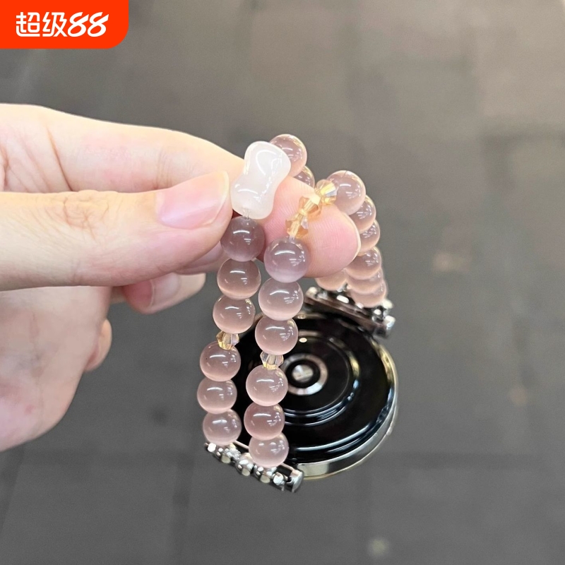 适用华为GT5/GT4手表表带GT3/pro透气弹力猫眼丁香紫水晶链条Watch4腕带时尚高级GT2简约FIT3/2男女款智能GT3