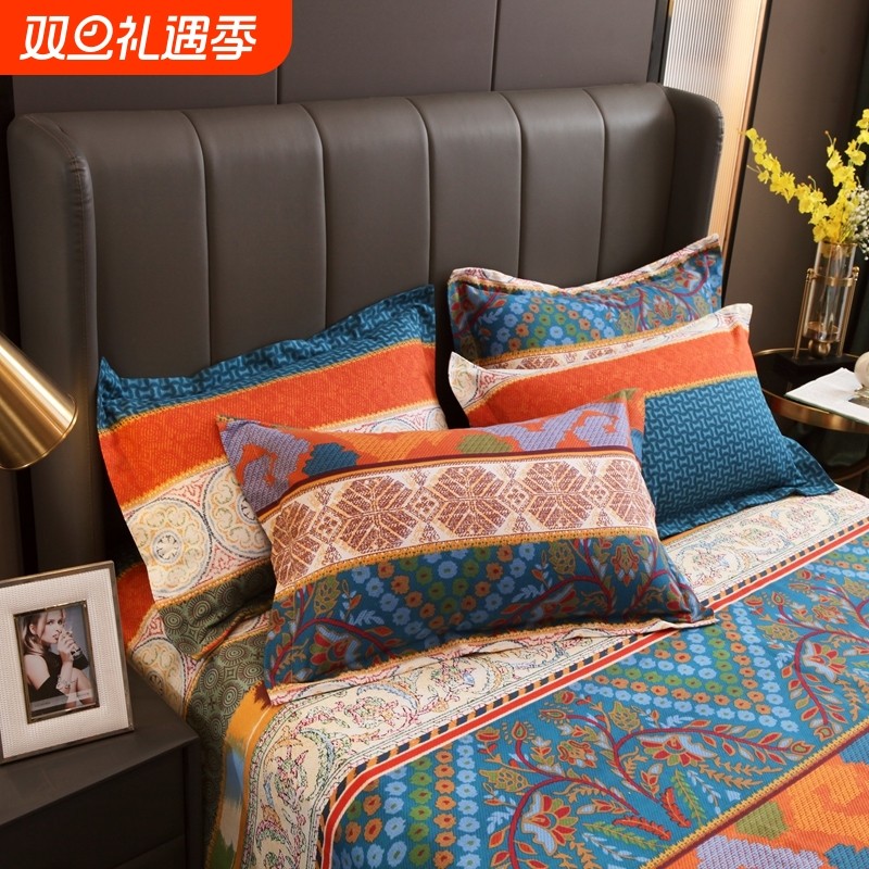 纯棉磨毛加厚枕套一对装枕头套全棉家用成人48x74枕芯内胆套单个