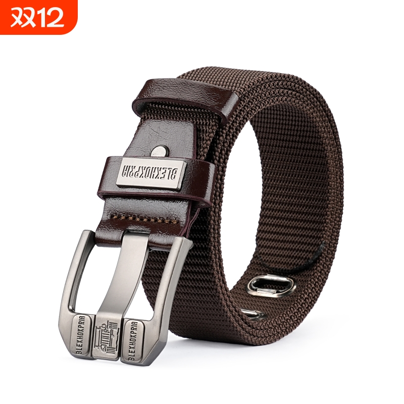 多孔针扣青年腰带男士百搭帆布皮带学生尼龙军训加长牛仔裤带女潮