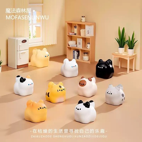 创意可爱迷你小猫公仔萌粒微景观diy装饰品卡通迷你桌面汽车摆件