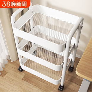 书架小推车置物架落地多功能零食收纳柜卫生间可移动床边储物架子