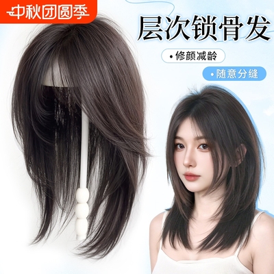 仿真人发中分刘海片|千人加购