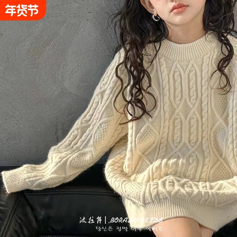 白色女童毛衣加厚保暖针织衫2025秋冬宽松打底衫潮半高领纯色韩版,童装/婴儿装/亲子装,毛衣/针织衫,淘宝优惠券,粉丝福利购,淘宝优惠卷