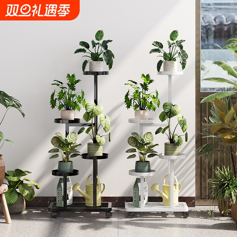 客厅简约铁艺圆盘花架