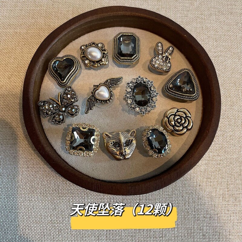 天使坠落~巴洛克洞洞鞋配饰复古金属鞋花适配crocs原创diy装