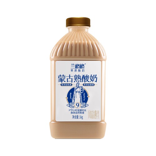 兰格格蒙古炭烧熟酸奶工作便餐代餐新鲜发酵1KG桶装营养发酵乳
