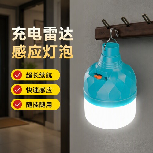 人来灯亮雷达感应充电led灯泡