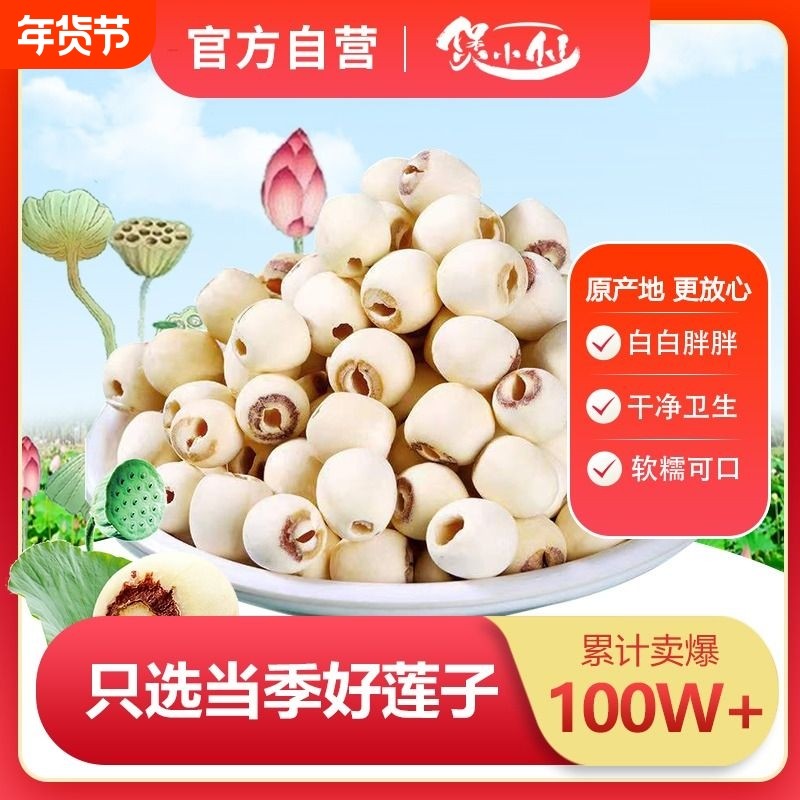 湘潭大粒带芯白莲子干货500g特产新货湘莲子带心磨皮莲子有芯无硫,粮油调味/速食/干货/烘焙,莲子,淘宝优惠券,粉丝福利购,淘宝优惠卷