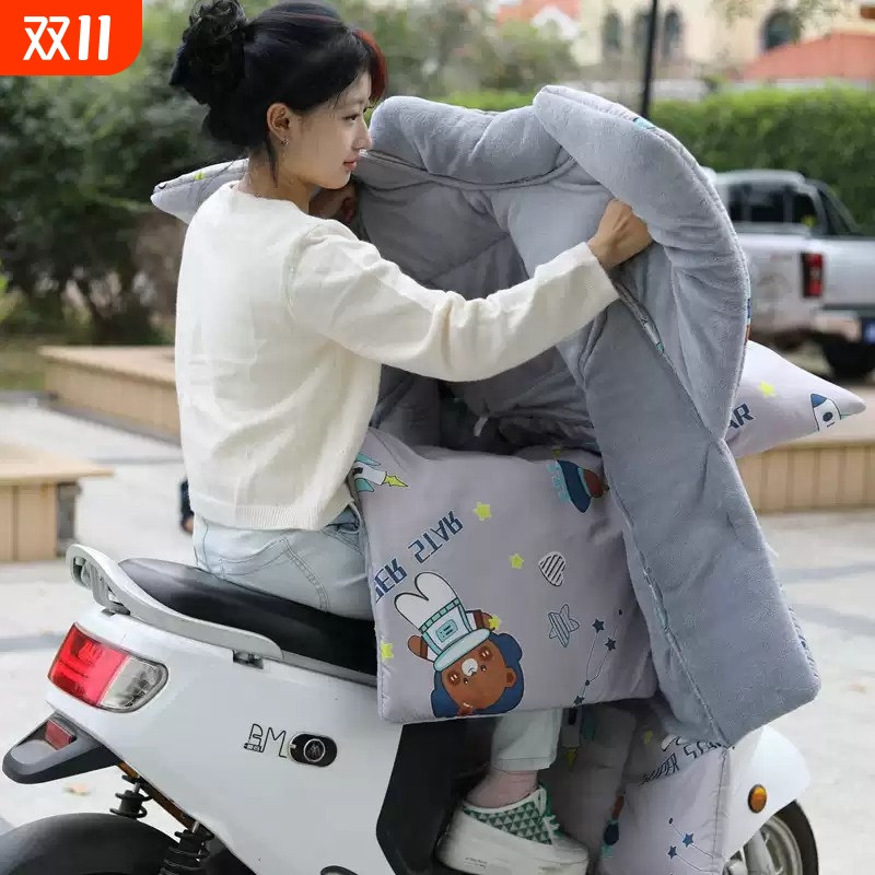 电动摩托车挡风被冬季加绒加厚防水双面电车防风罩四季全包特厚