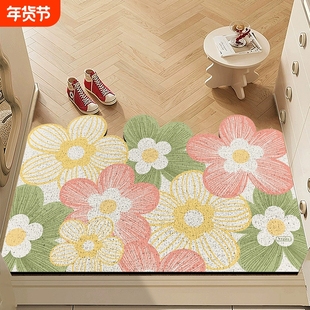 丝圈小花入户门地垫家用可裁剪玄关脚垫防水耐磨防滑进门口脚垫子