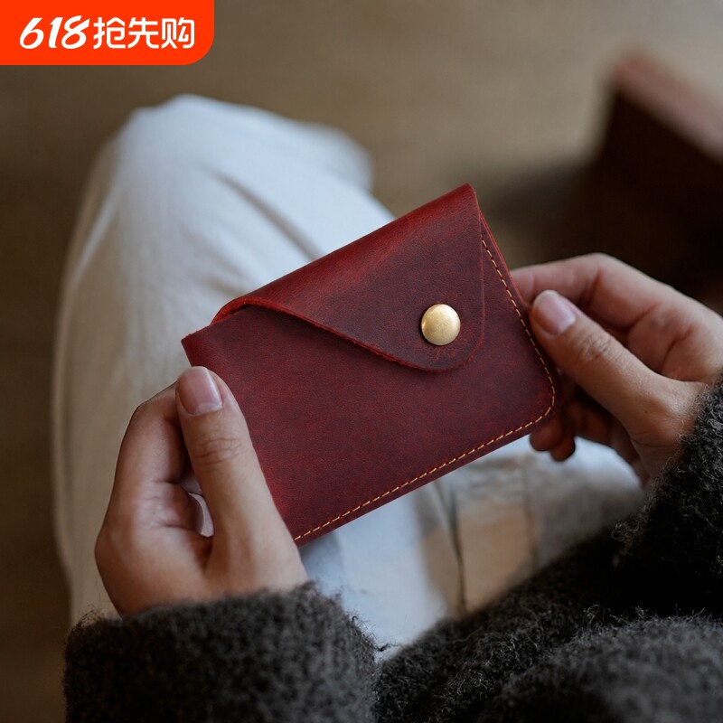 2026新款牛皮复古卡通小巧轻薄大容量真皮卡夹银行卡零钱收纳包女