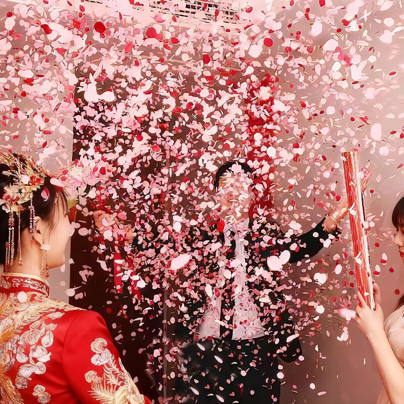 结婚花瓣礼花筒礼炮礼筒炮彩带雨喷手拧花筒喷花婚礼婚庆用品大全