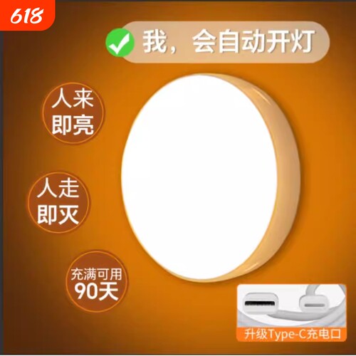 【人来灯亮人走灯灭感应夜灯】