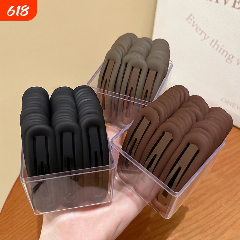 按压发夹女发卡子头饰前额侧边刘海边夹一字夹bb夹子发饰黑色