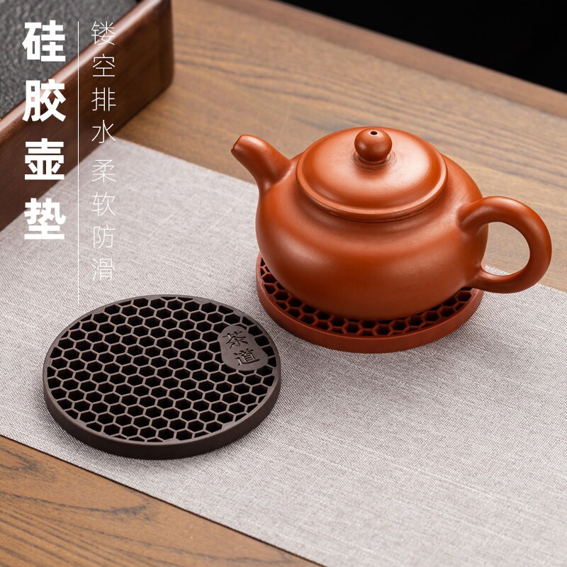 紫砂壶养壶垫软矽胶中式防滑垫壶承茶壶托隔热垫杯垫可排水凉垫茶
