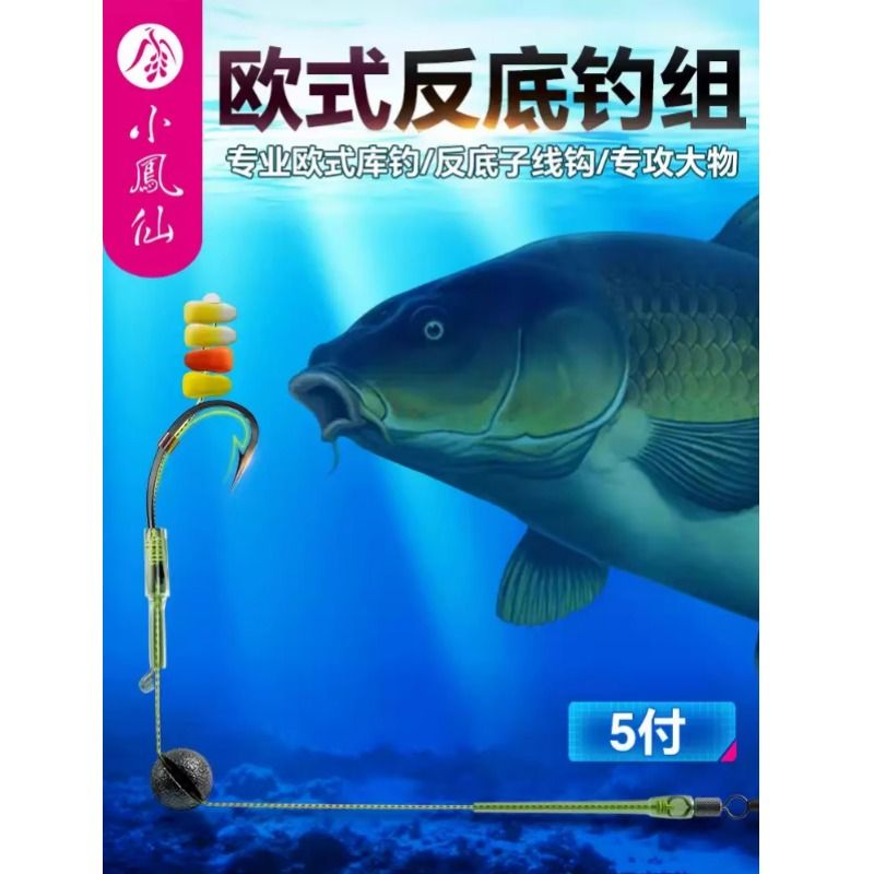 小凤先欧鲤钓组鱼钩反底钓欧式钓组海杆抛竿鲤鱼反底钓组大物鱼钩